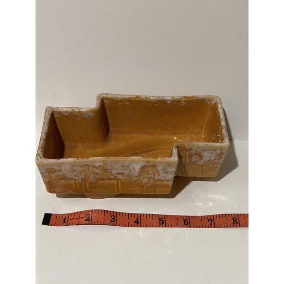 Vintage USA #273 Pottery Planter With Textured Design & Drip Glaze Finish - Picture 5 of 7
